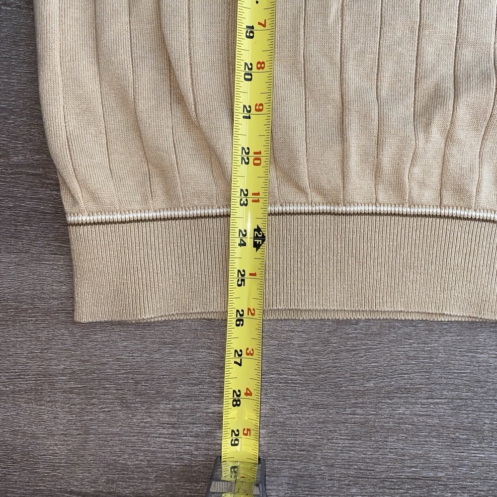 Ben Sherman Vertical Ribbed Cream Beige Knitted Polo W Pocket Size Medium 1372‎ - Picture 7 of 8